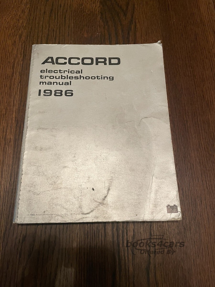view cover of 1986 Electrical Troubleshooting manual by Honda for Accord
