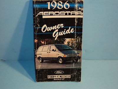 view cover of 1986 Aerostar Owners Manual By Ford