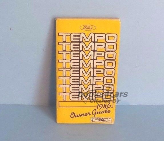 view cover of 1986 Tempo owners manual by Ford