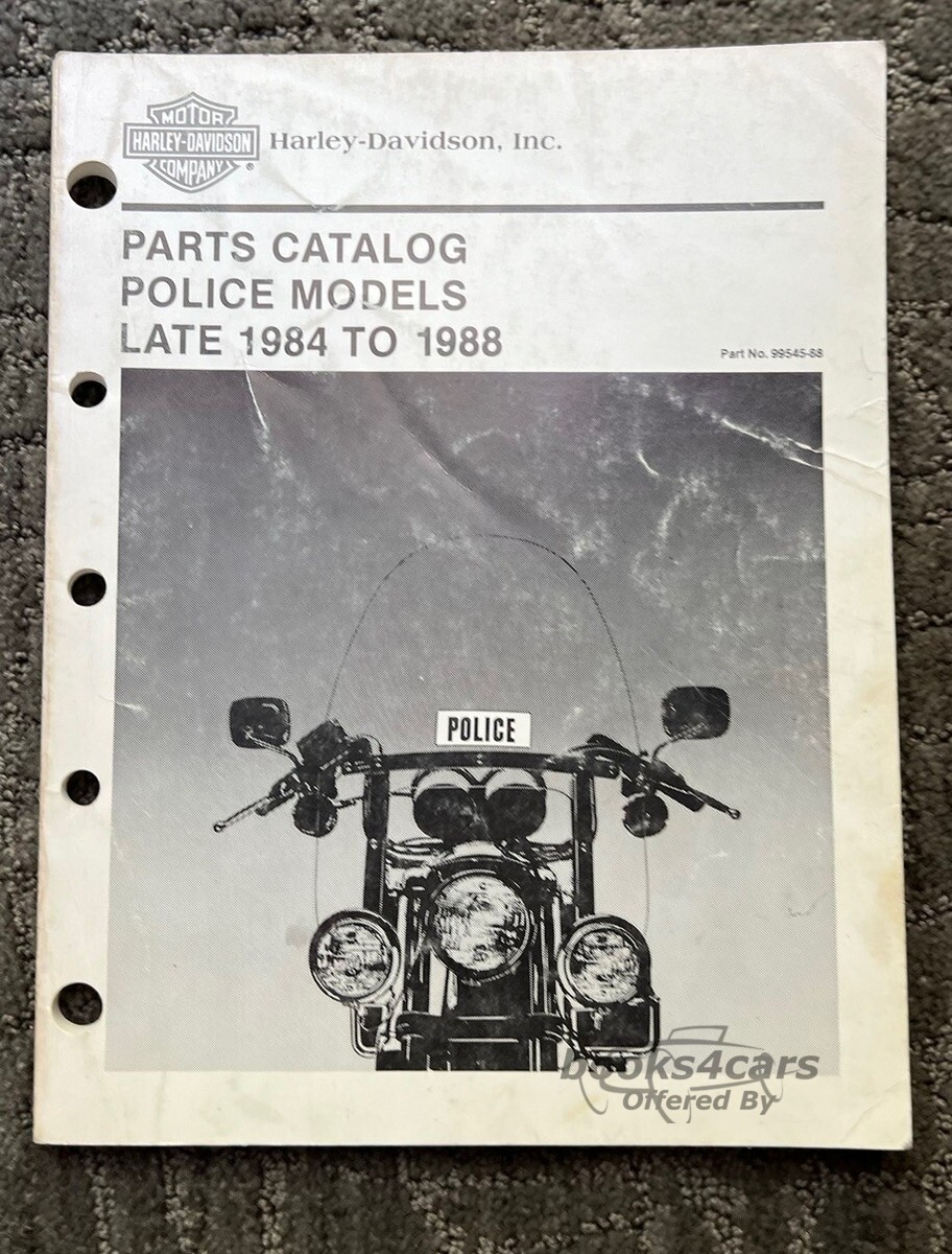 view cover of 1984-1988 Harley Davidson Police models Parts Catalog Manual