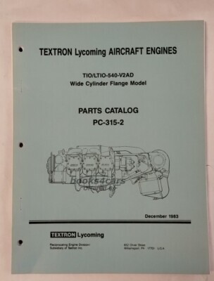 view cover of 1986 PC-315-3 Aircraft Engine Parts Catalog Manual by AVCO Lycoming