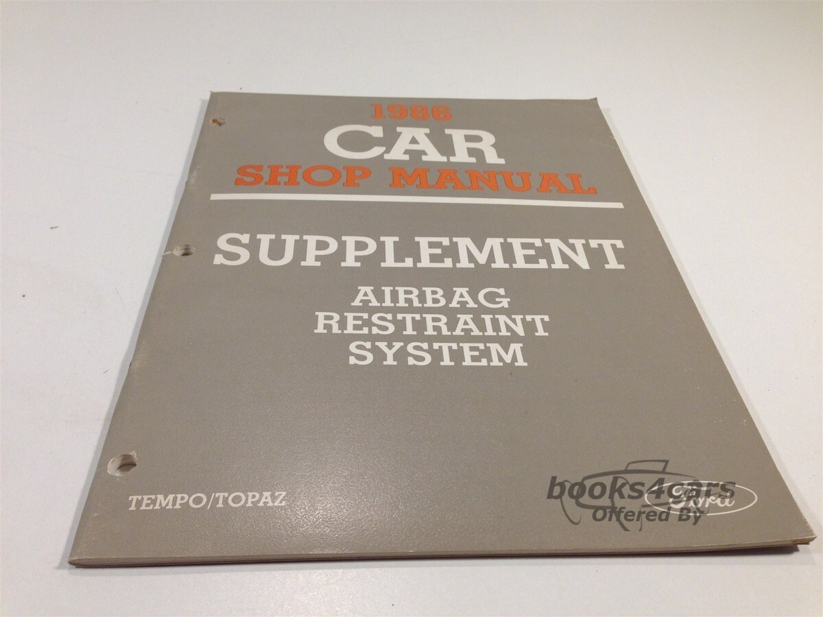 view cover of 1986 Tempo Topaz Airbag Restraint system Shop manual supplement by Ford & Mercury