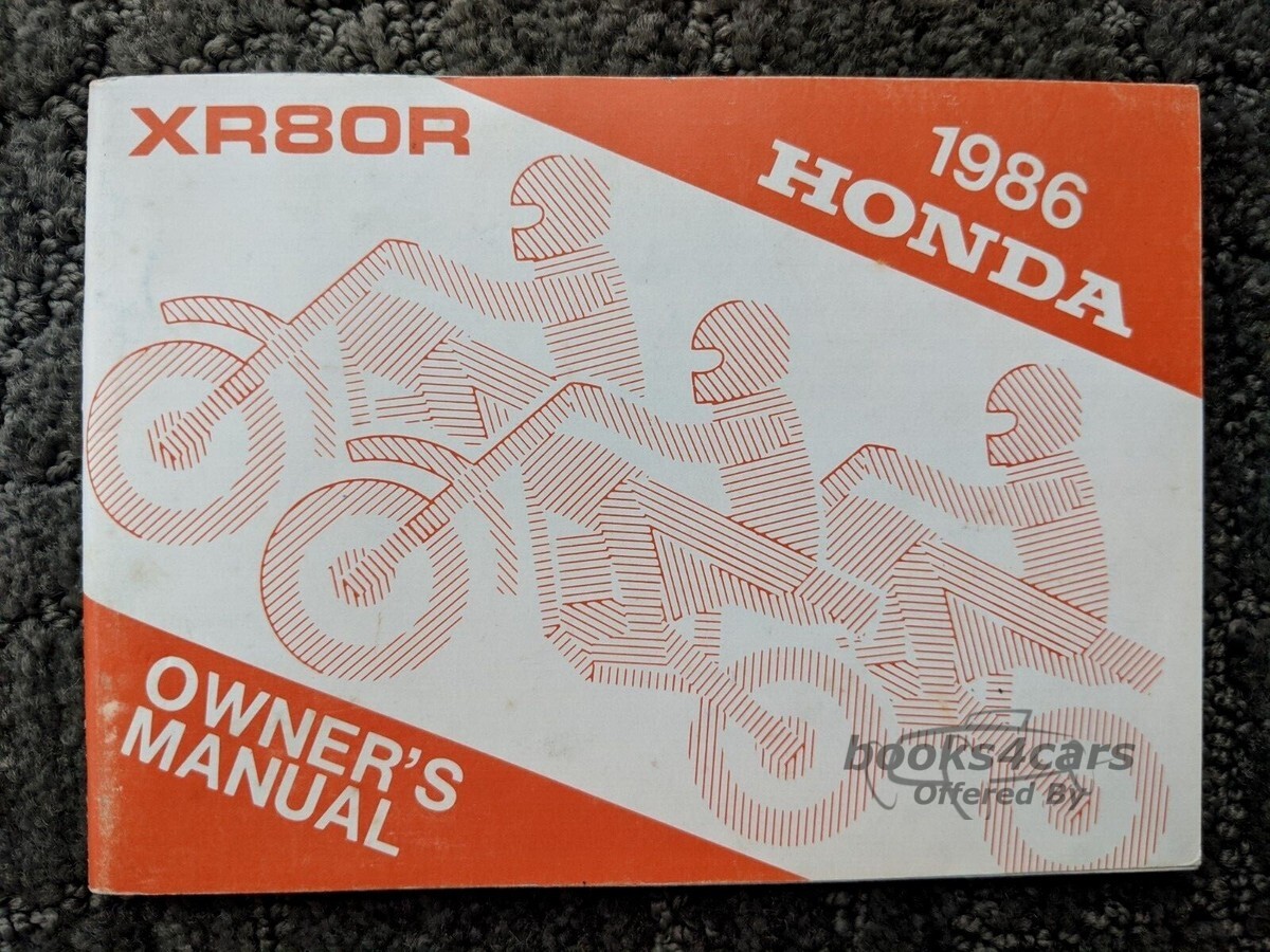 view cover of 1986 XR80R Owners Manual by Honda.