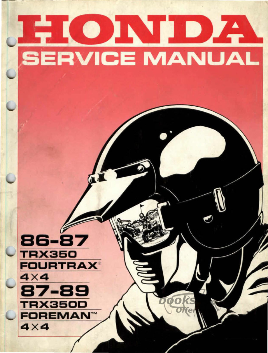 view cover of 1986-1989 TRX350 Fourtrax 4X4 87-89 TRX350D Foreman 4X4 Shop Service Repair Manual by Honda