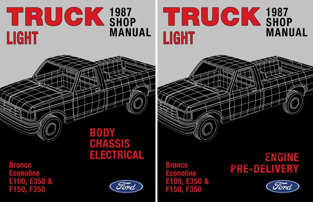 view cover of 1987 Engine shop service repair manual by Ford Truck (volume B) for F150 F250 F350 Bronco & Econoline gas & diesel