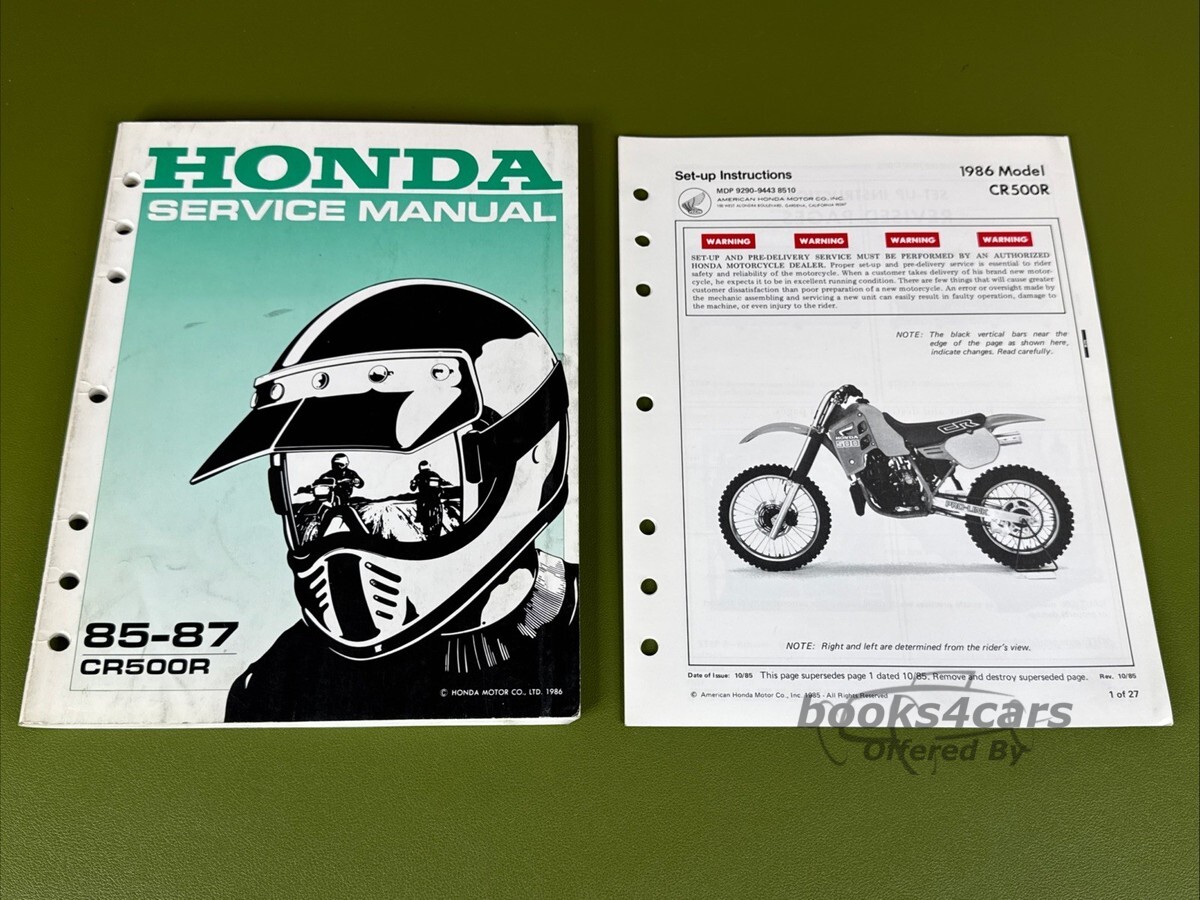 view cover of 1985-1988 CR500R Service Manual by Honda