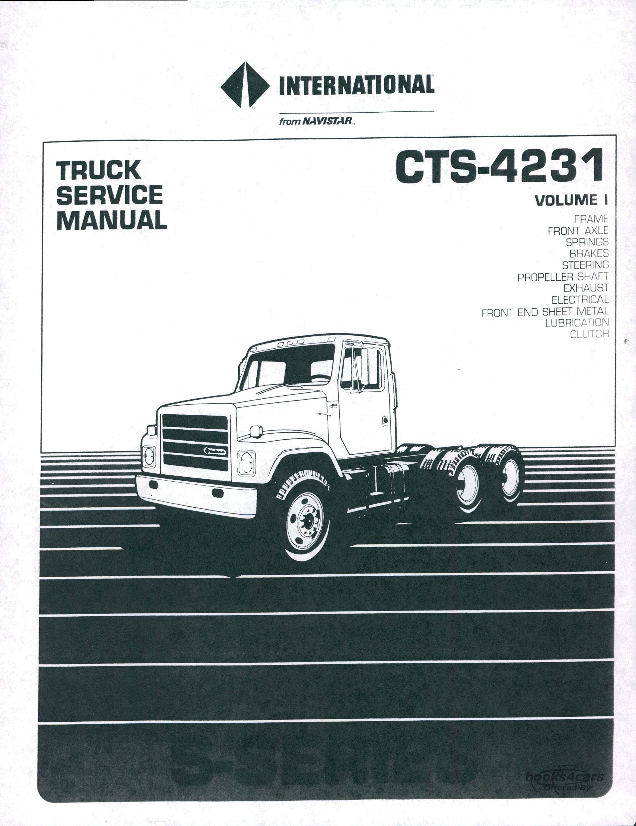 view cover of 1987 International S-Series Truck Shop Service Repair Manual by International