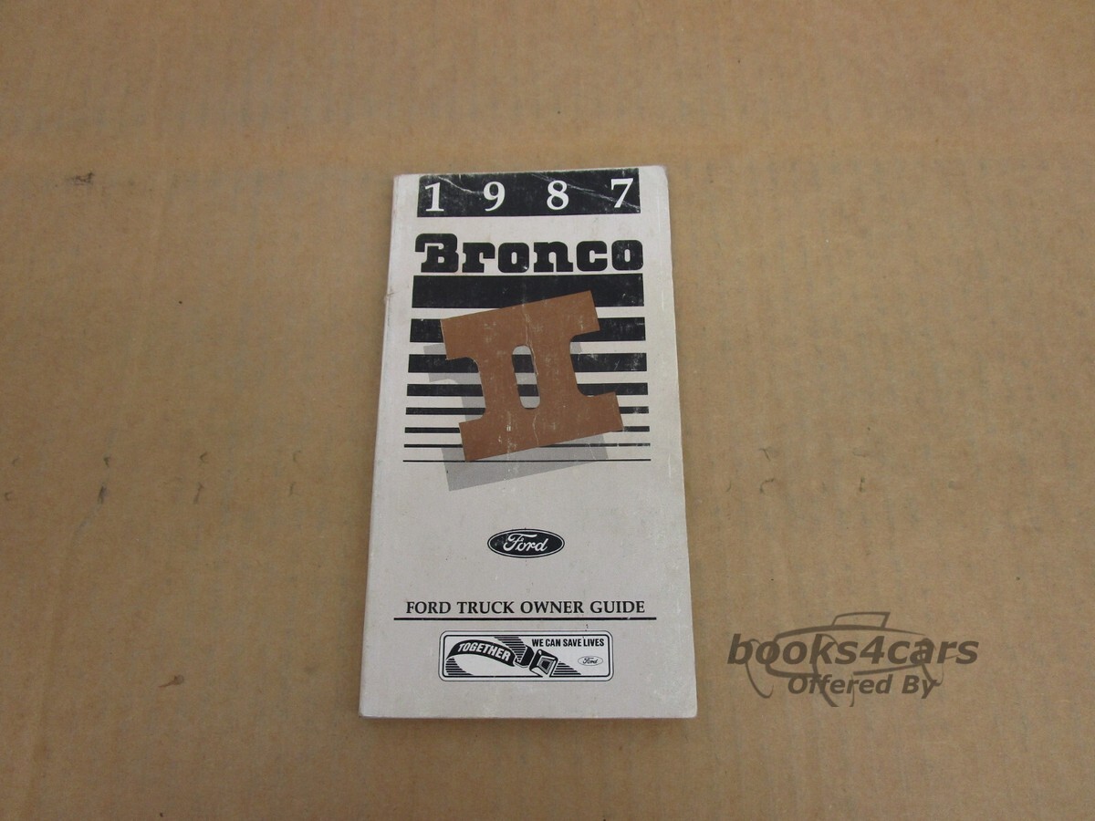 view cover of 1987 Bronco II Owner Manual by Ford