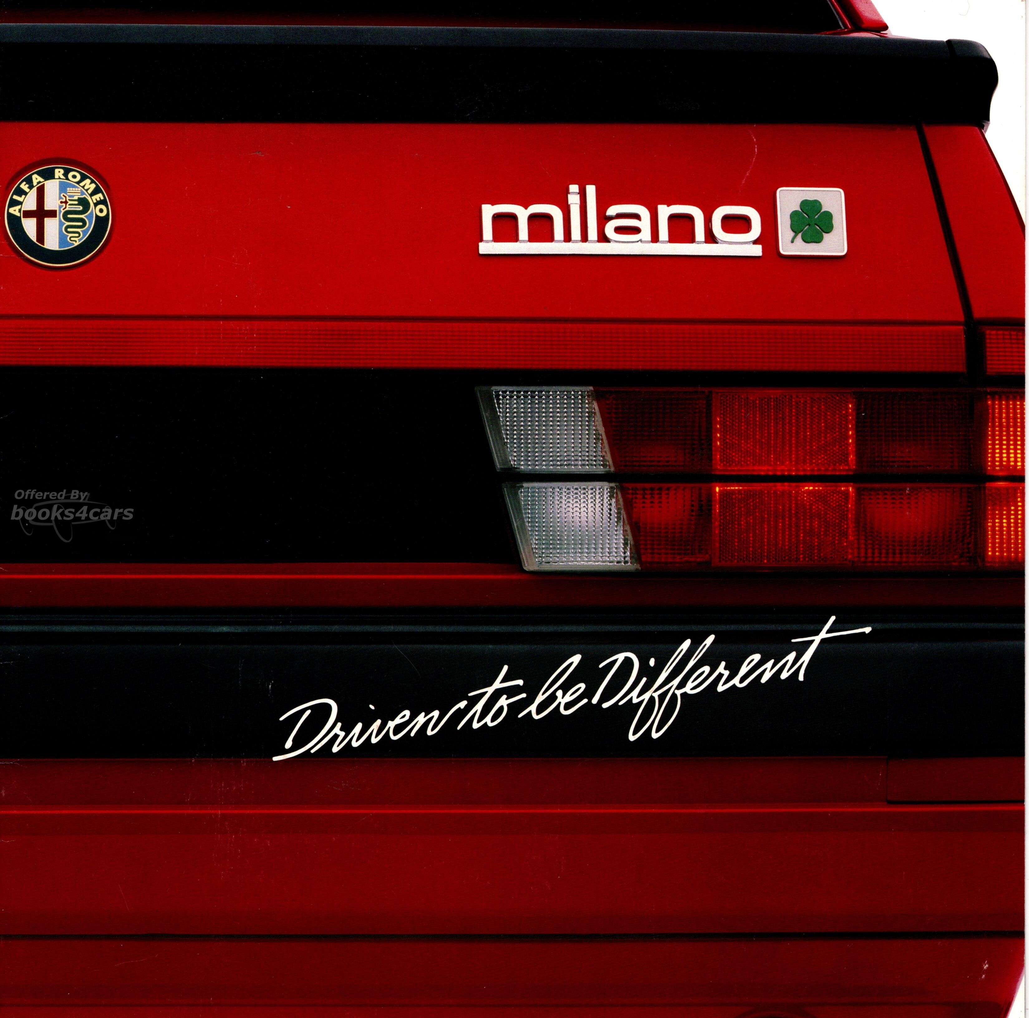 view cover of 87 Alfa Romeo Milano sales brochure 