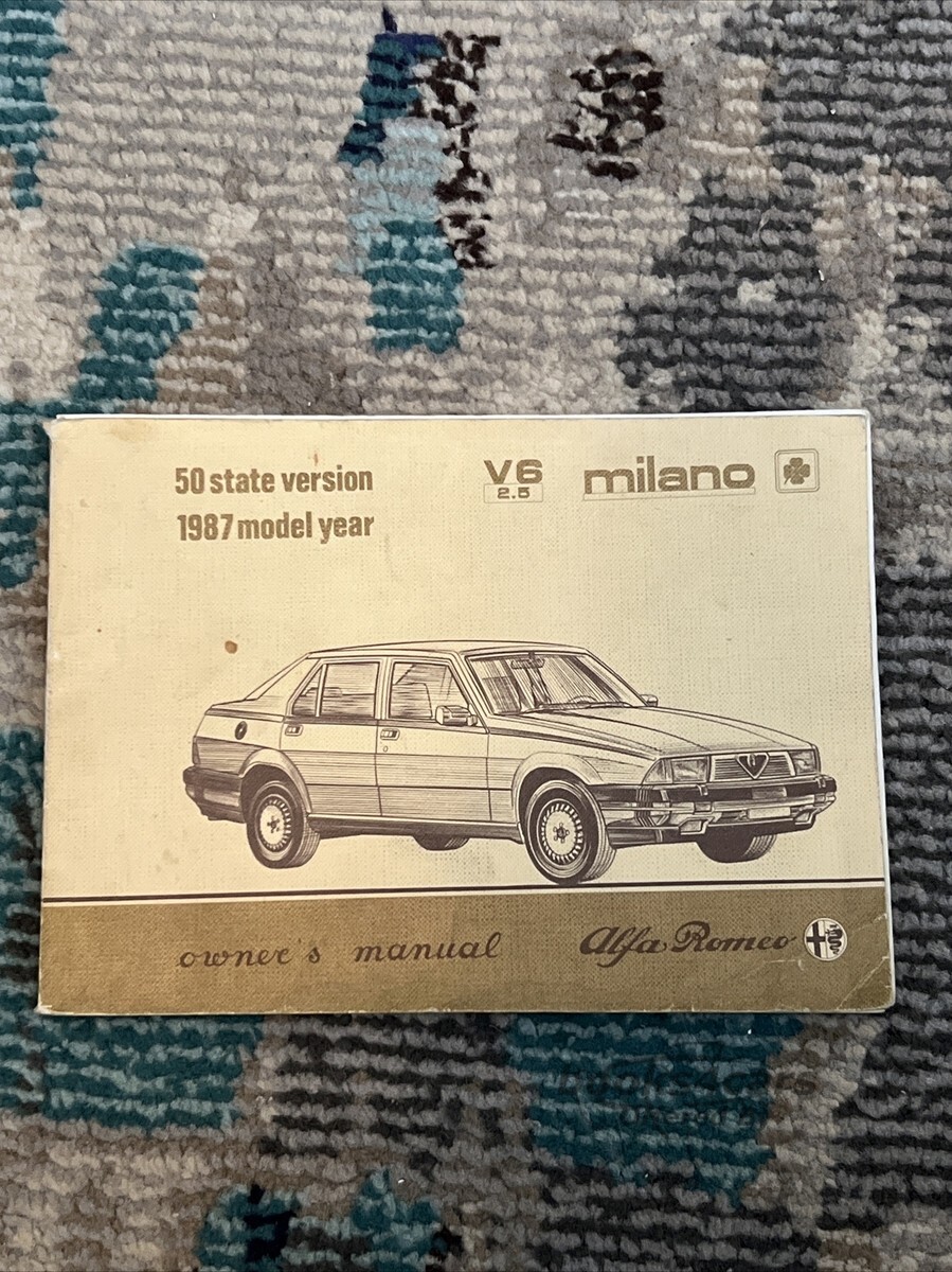 view cover of 1987 Milano 2.5 Owners Manual, 50 state version, by Alfa Romeo