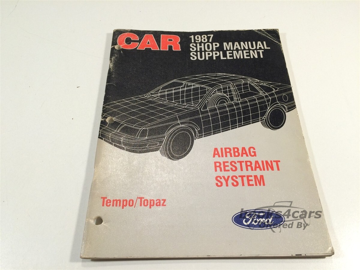view cover of 1987 Tempo Topaz Airbag Restraint system supplement by Ford & Mercury