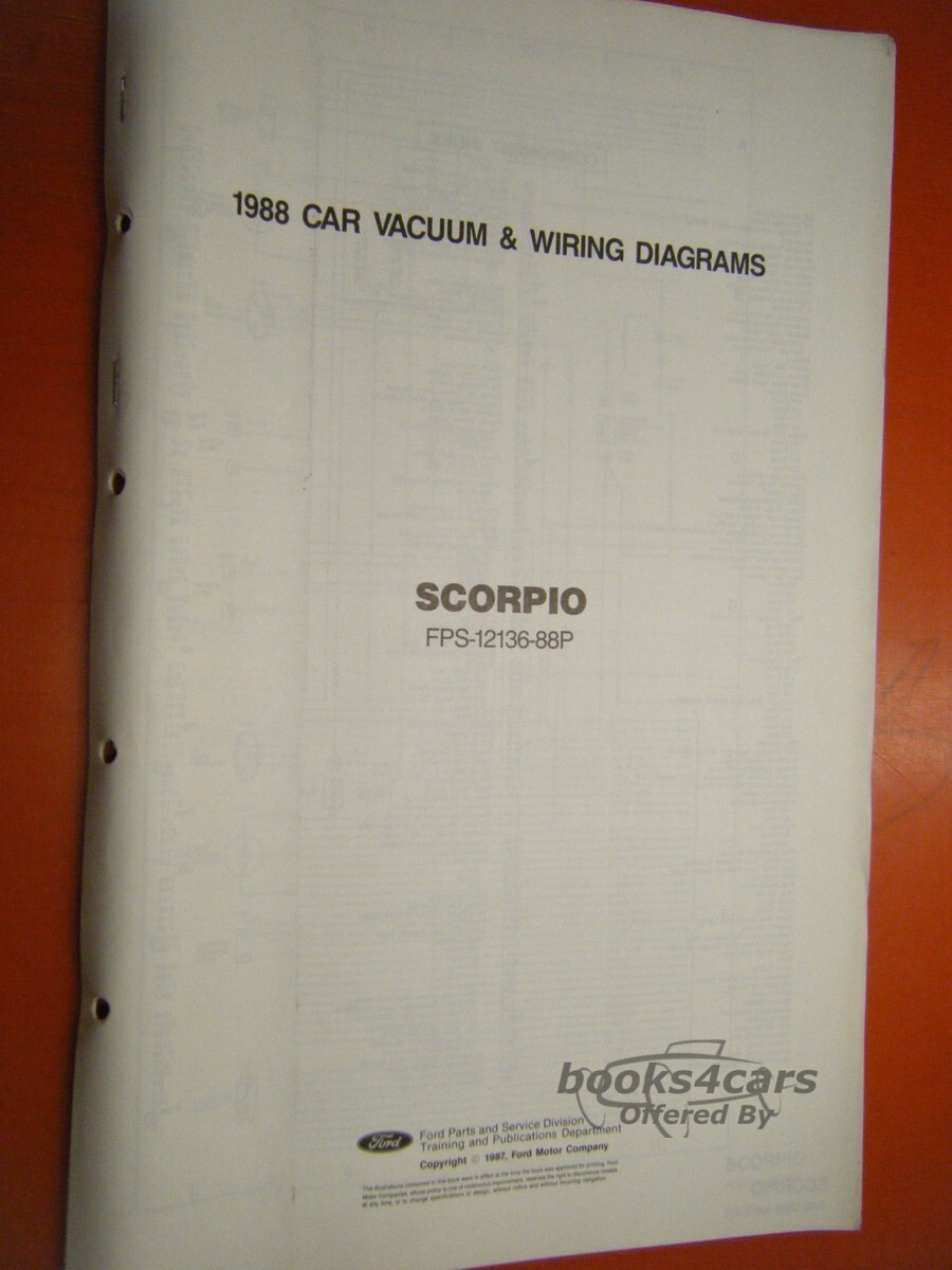 view cover of 1988 Scorpio Wiring Diagram by Ford