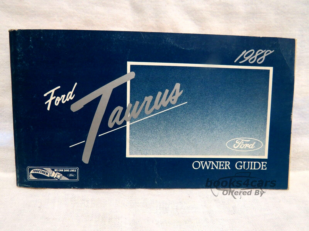 view cover of 1988 Taurus Owners manual by Ford.