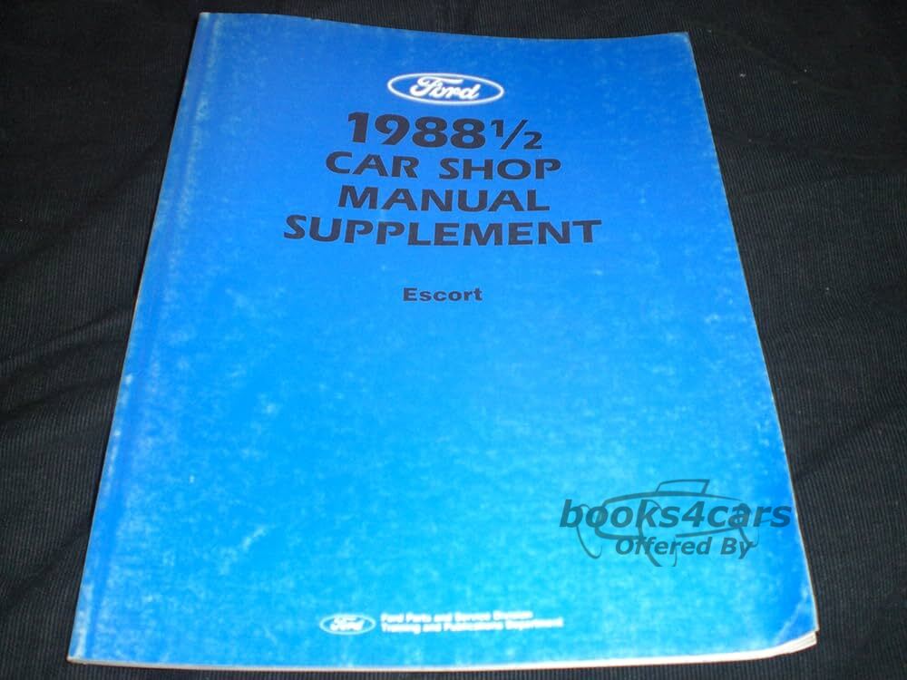 view cover of 1988 1/2 Escort Shop manual supplement