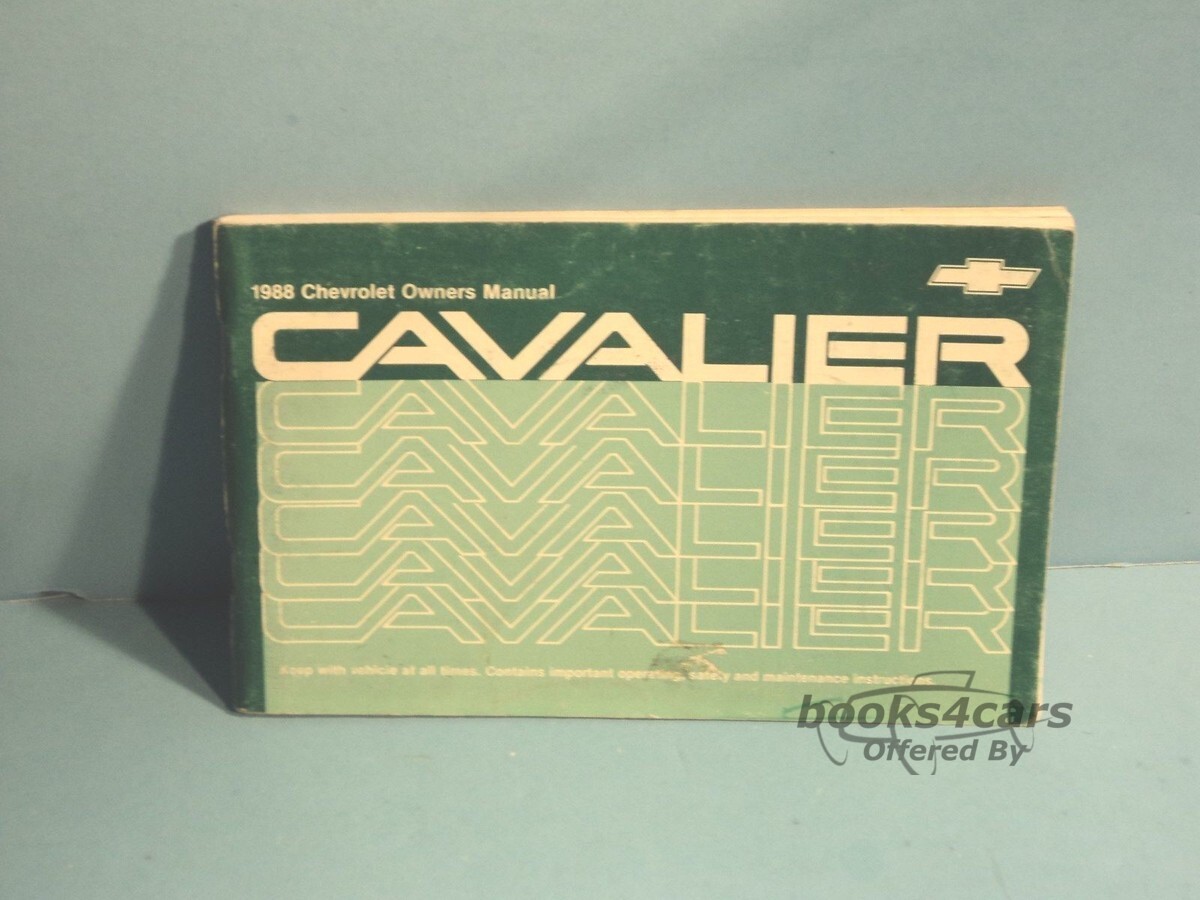 view cover of 1988 Cavalier Owners Manual by Chevrolet
