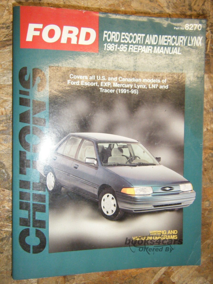 view cover of 1981-1995 Escort Lynx EXP LN7 Large Format shop service repair Manual for Ford & Mercury by Chilton 312 pages