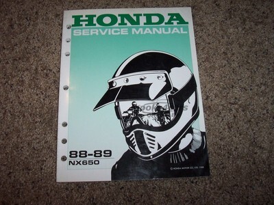 view cover of 1988-1989 NX650 Shop Service Repair Manual by Honda for NX 650
