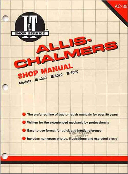 view cover of Models 6060, 6070, 6080 Tractor Shop Service Repair Manual, 72 pages by Clymer for Allis Chalmers published in 1988