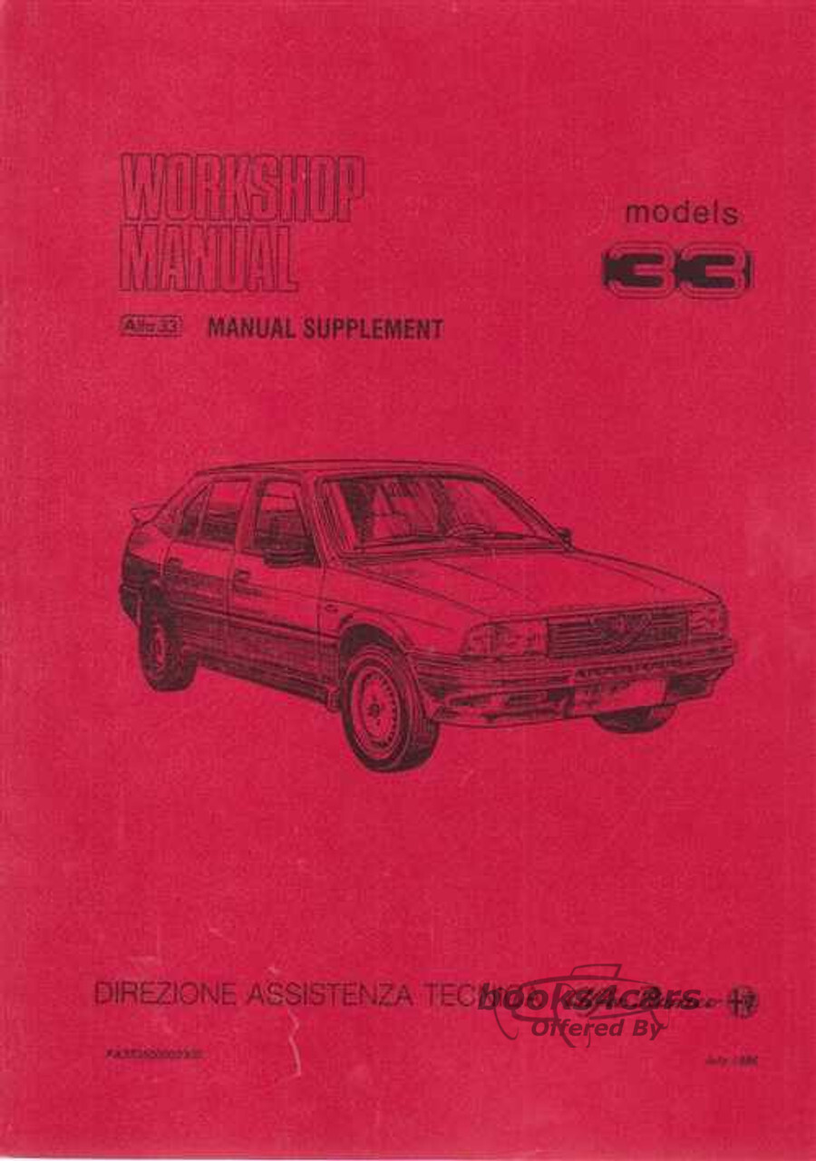 view cover of 1986 ALFA ROMEO 33S - Supplement - 1986 on.