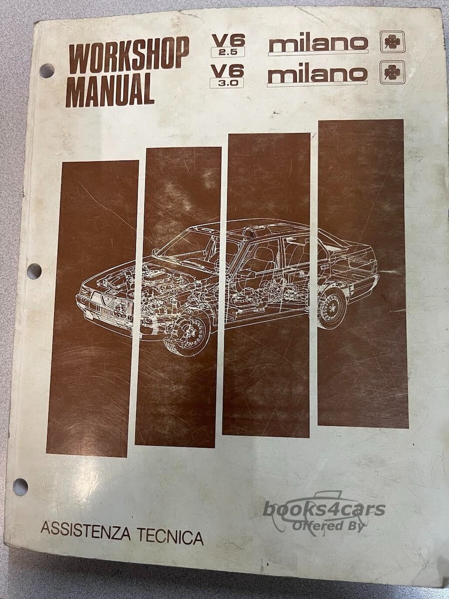 view cover of ALFA ROMEO Milano 75 V6 2.5-3.0 Litre Shop Service Repair Manual