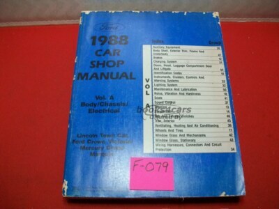 view cover of 1988 body chassis electrical shop service repair manual Town Car Ford Crown Victoria Grand Marquis Vol. A by Ford Lincoln Mercury