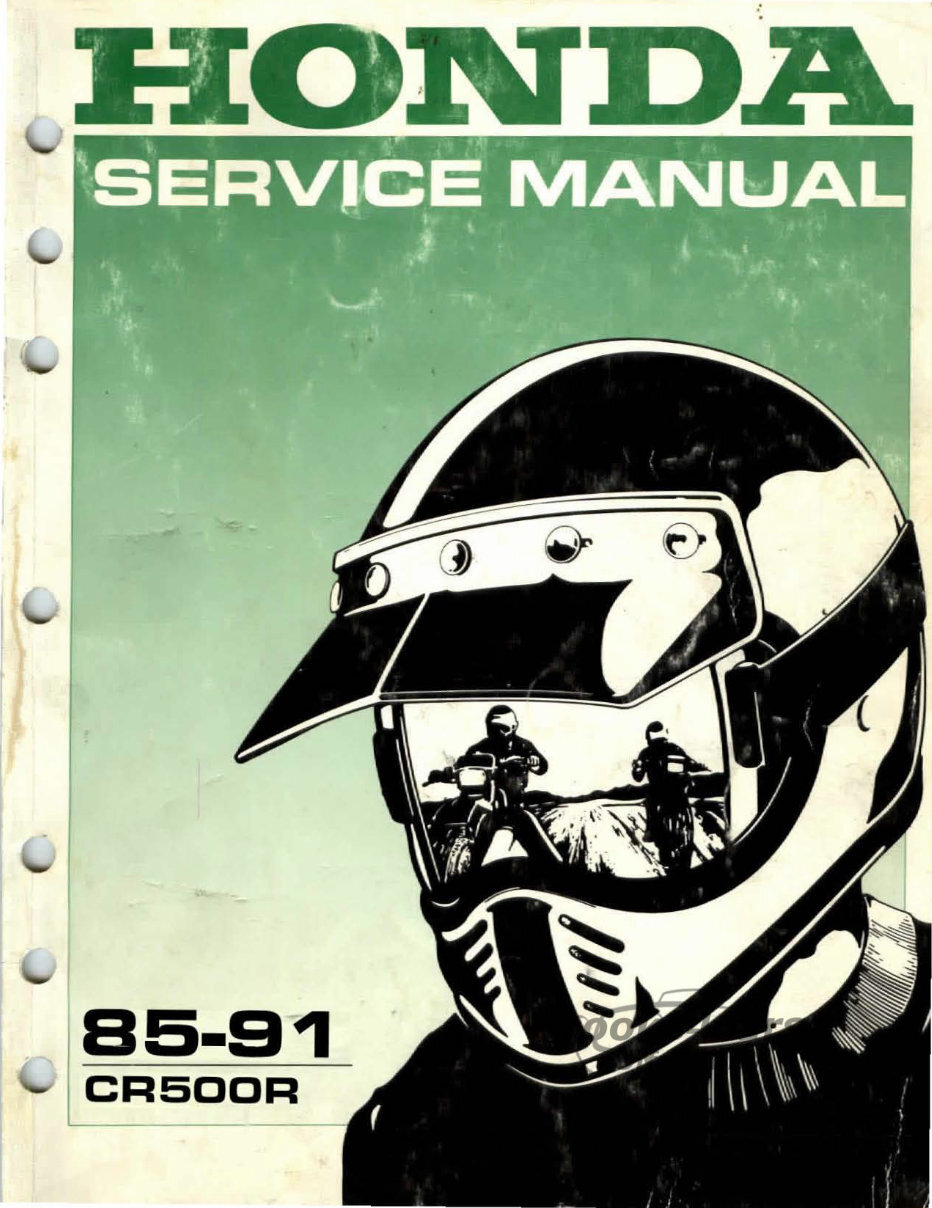 view cover of 1985-1991 CR500R Shop Service Repair Manual by Honda