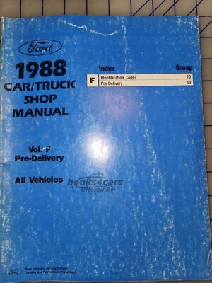 view cover of 1988 Pre-delivery Inspection Manual all cars and trucks by Ford