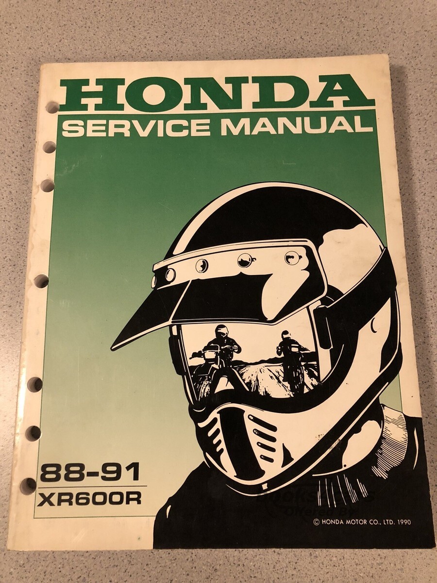 view cover of 1988 XR600R Service Manual by Honda