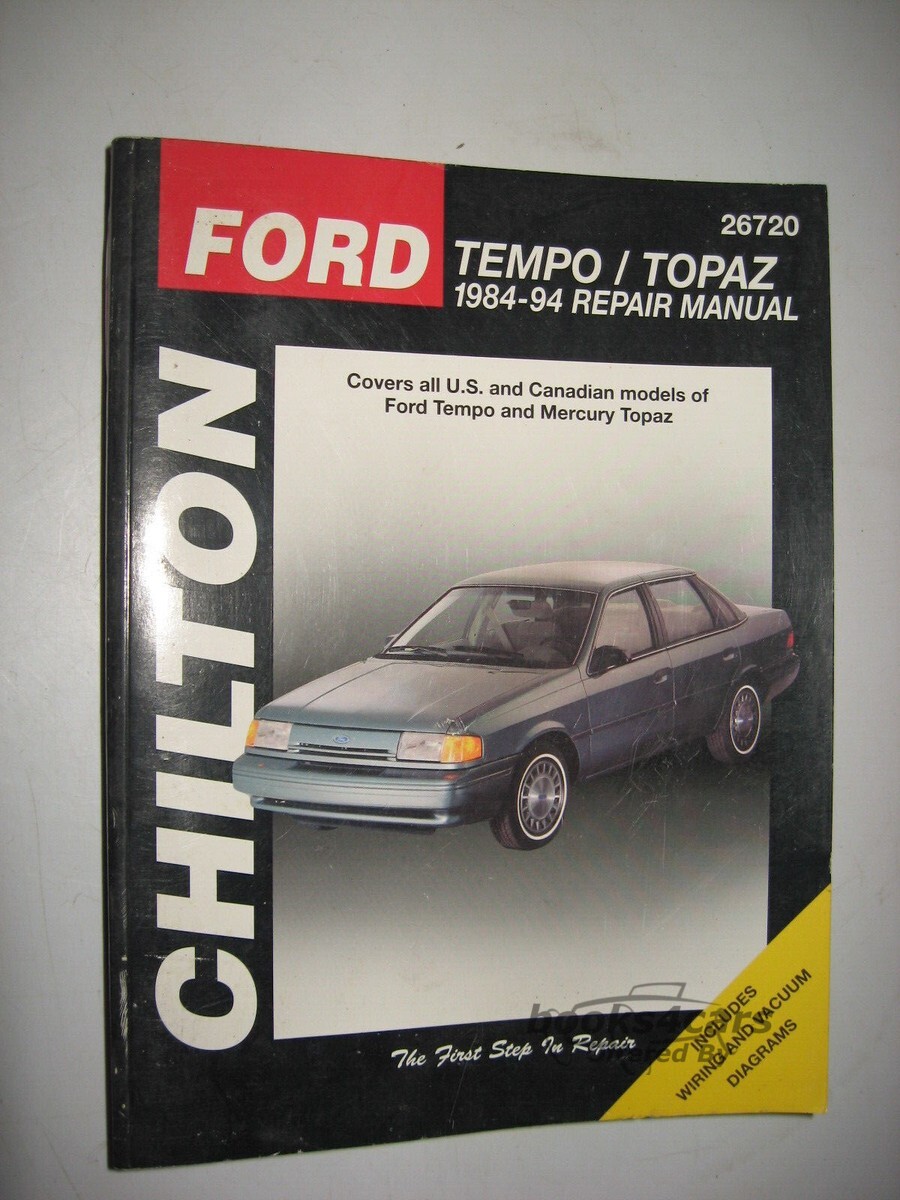 view cover of 1984-1994 Ford Tempo Mercury Topaz shop service repair Manual by Chilton