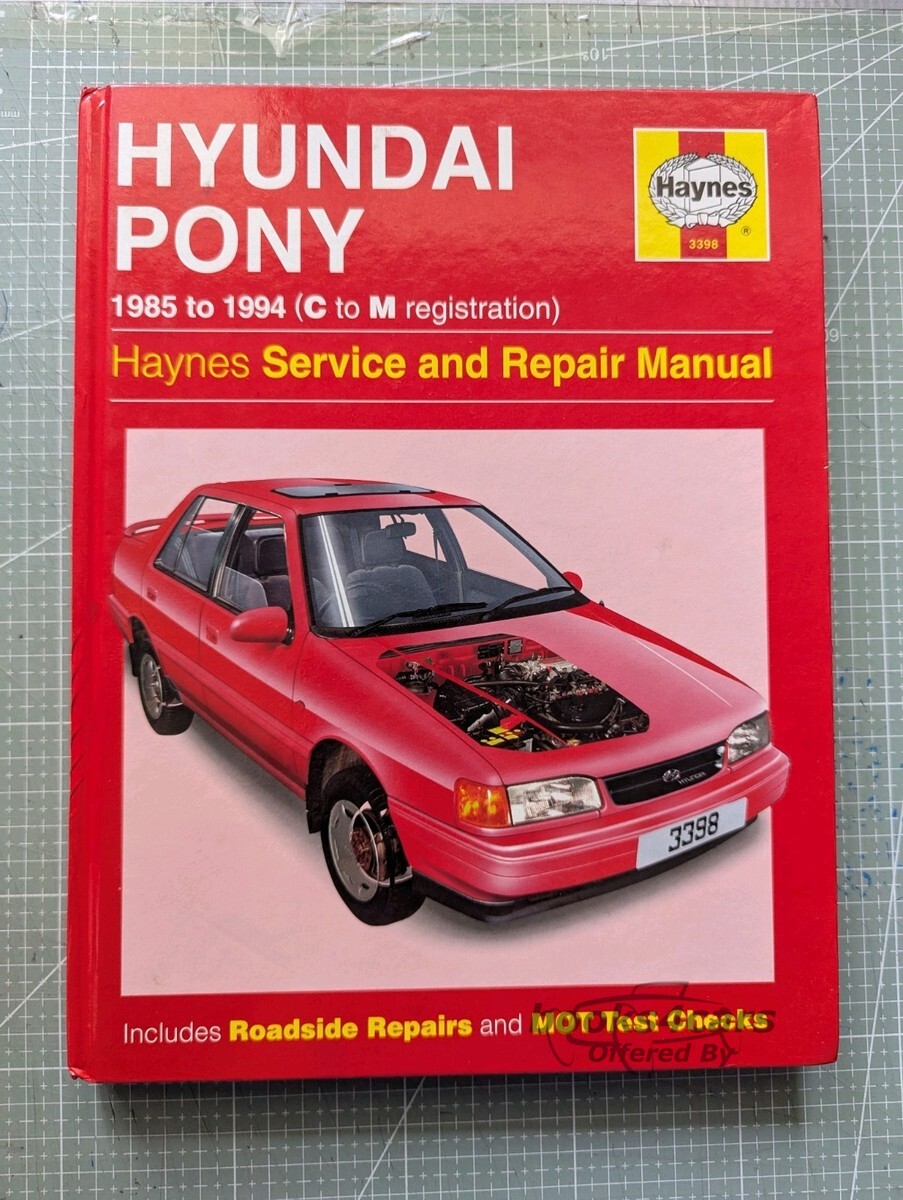 view cover of 1985-1994 Pony repair manual by Haynes for Hyundai