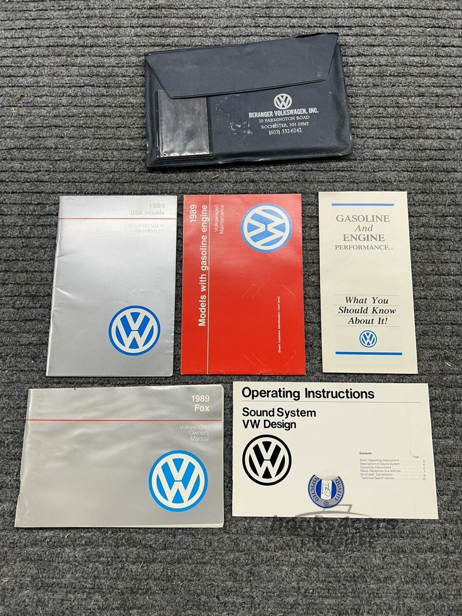 view cover of 1989 Fox Owners Manual by Volkswagen