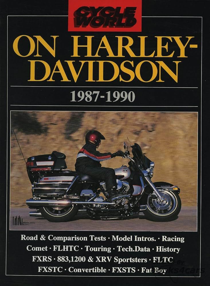 view cover of 1987-1990 Cycle World Road and Comparison tests 80 pgs by Brookland including FXRS, 883, 1200+ XRV Sportsters, FLTC, FXSTC, Convertible, FXSTS