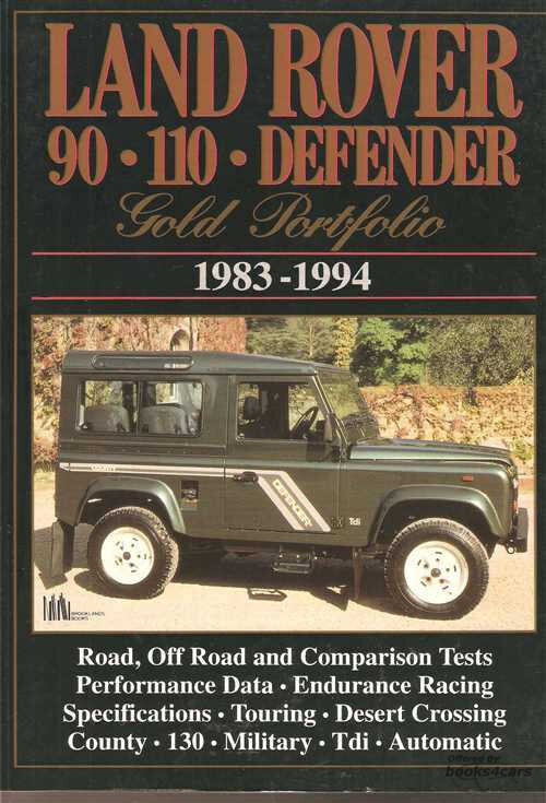 view cover of 1983-1994 Land Rover Defender Gold Portfolio 172 pages of road test articles compiled by Brooklands