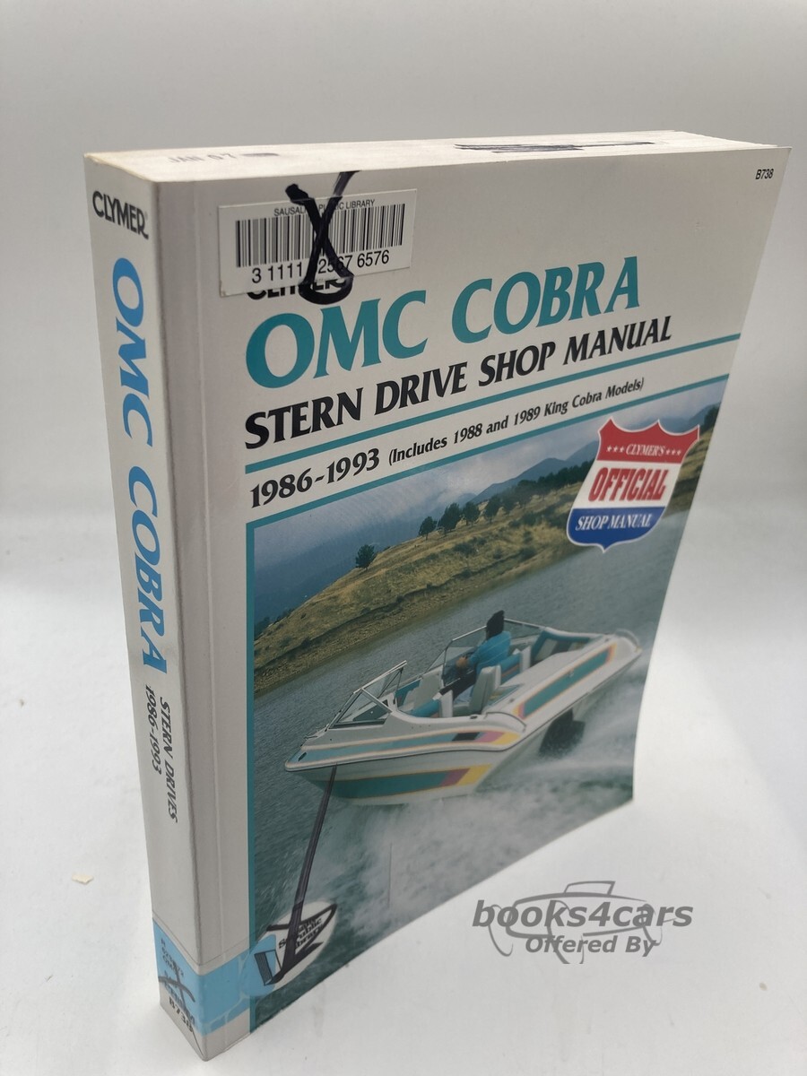 view cover of 1986-1993 Cobra Stern Drives (includes 1988 and 1989 King Cobra Models) Marine Shop Service Repair Manual, 560 pages by Clymer for OMC