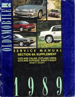 view cover of 1989 Chassis Service Supplement Section 8A - All models by Oldsmobile