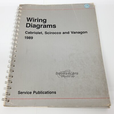 view cover of 1989 Volkswagen Wiring Manual for Scirocco Vanagon & Cabriolet by Volkswagen