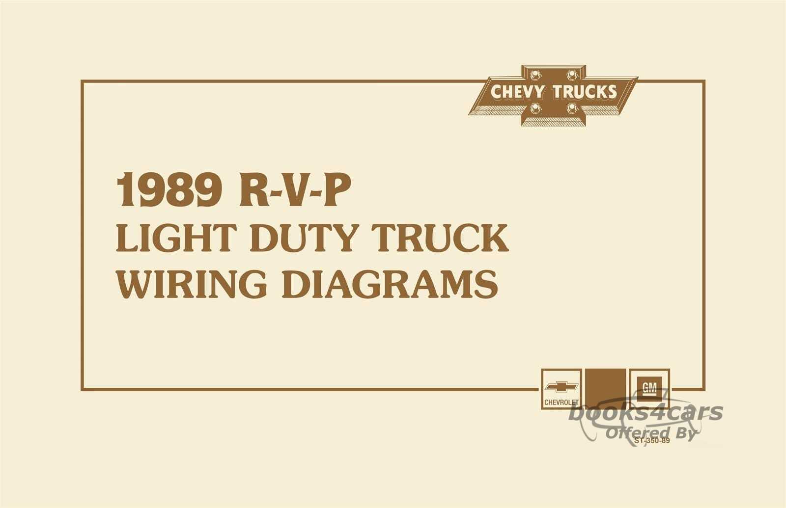 view cover of 1989 Wiring Diagrams Manual for Light Duty Truck R/V P by Chevrolet GMC Truck