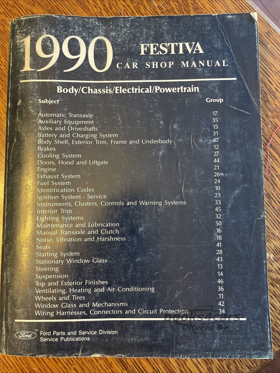 view cover of 1990 Festiva shop Service repair Manual by Ford