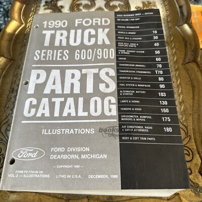 view cover of 1990 Truck Series 600 900 Master Parts Catalog Manual Illustrations by Ford