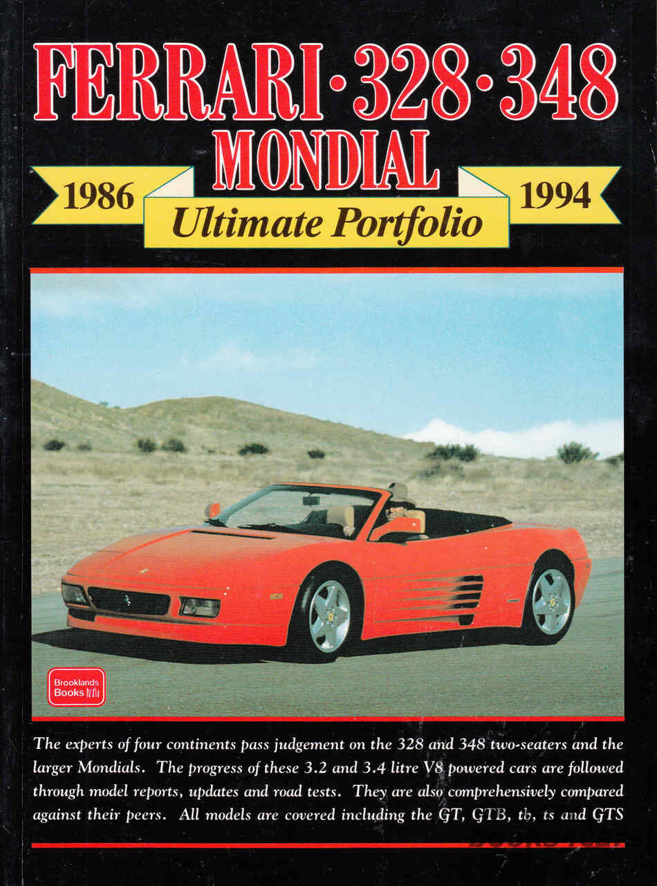 view cover of 1986-1994 328 348 Mondial Ultimate Portfolio of Ferrari Articles: 216 pages compiled into book form by Brooklands