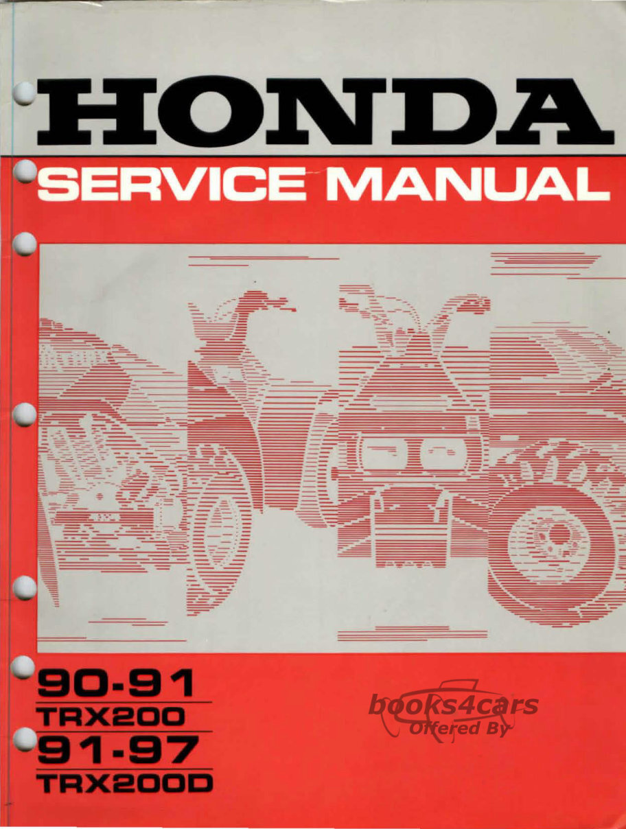 view cover of 1990-1991 TRX200 91-97 TRX200D Shop service Repair Manual by Honda ATV