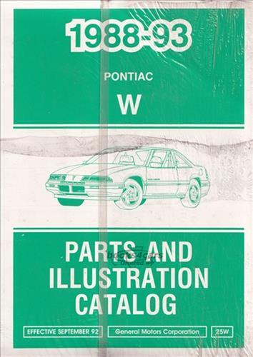 view cover of 1988-1993 Grand Prix Parts Catalog Manual by Pontiac