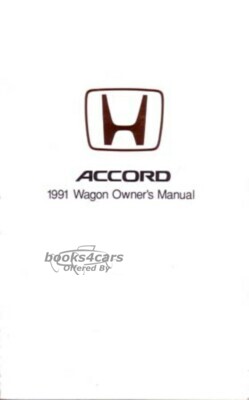 view cover of 1991 Wagon Accord Owner's Manual by Honda
