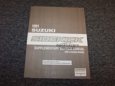 view cover of 1991 Sidekick 4 Door Shop Service Repair Manual Supplement by Suzuki