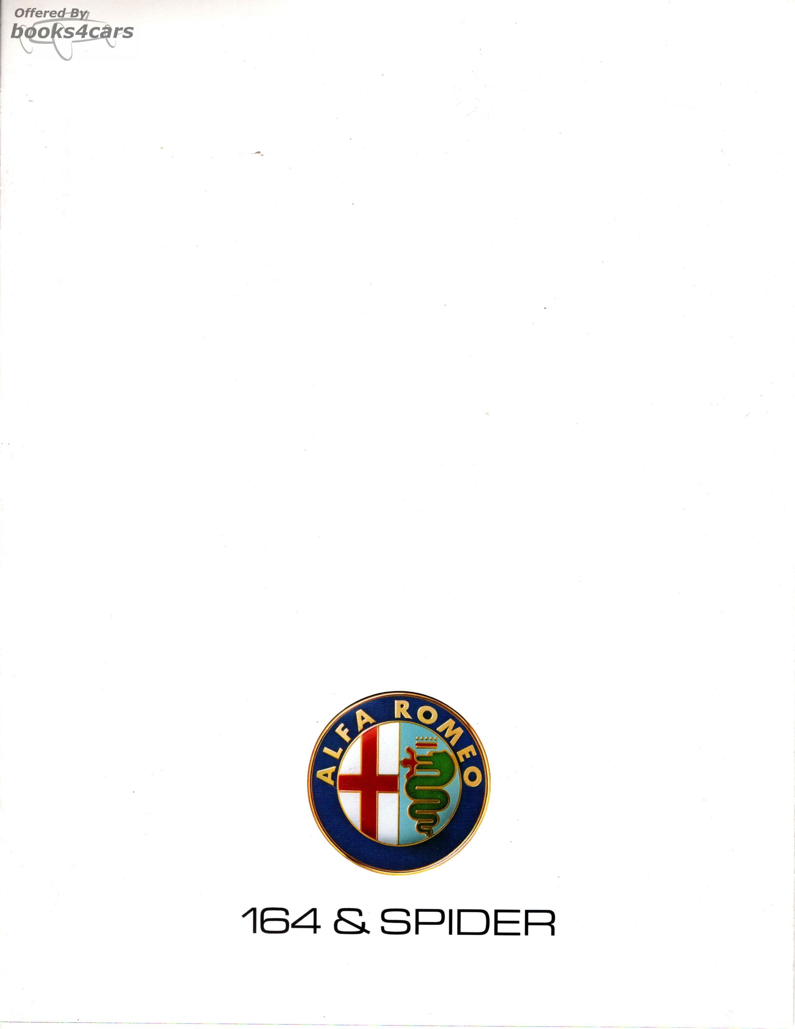 view cover of 1991 Alfa Romeo 164 Spider Sales Brochure