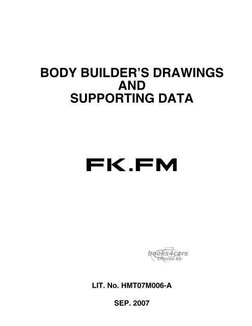 view cover of 1991 Mitsubishi Fuso FK FM Body Builders Drawings