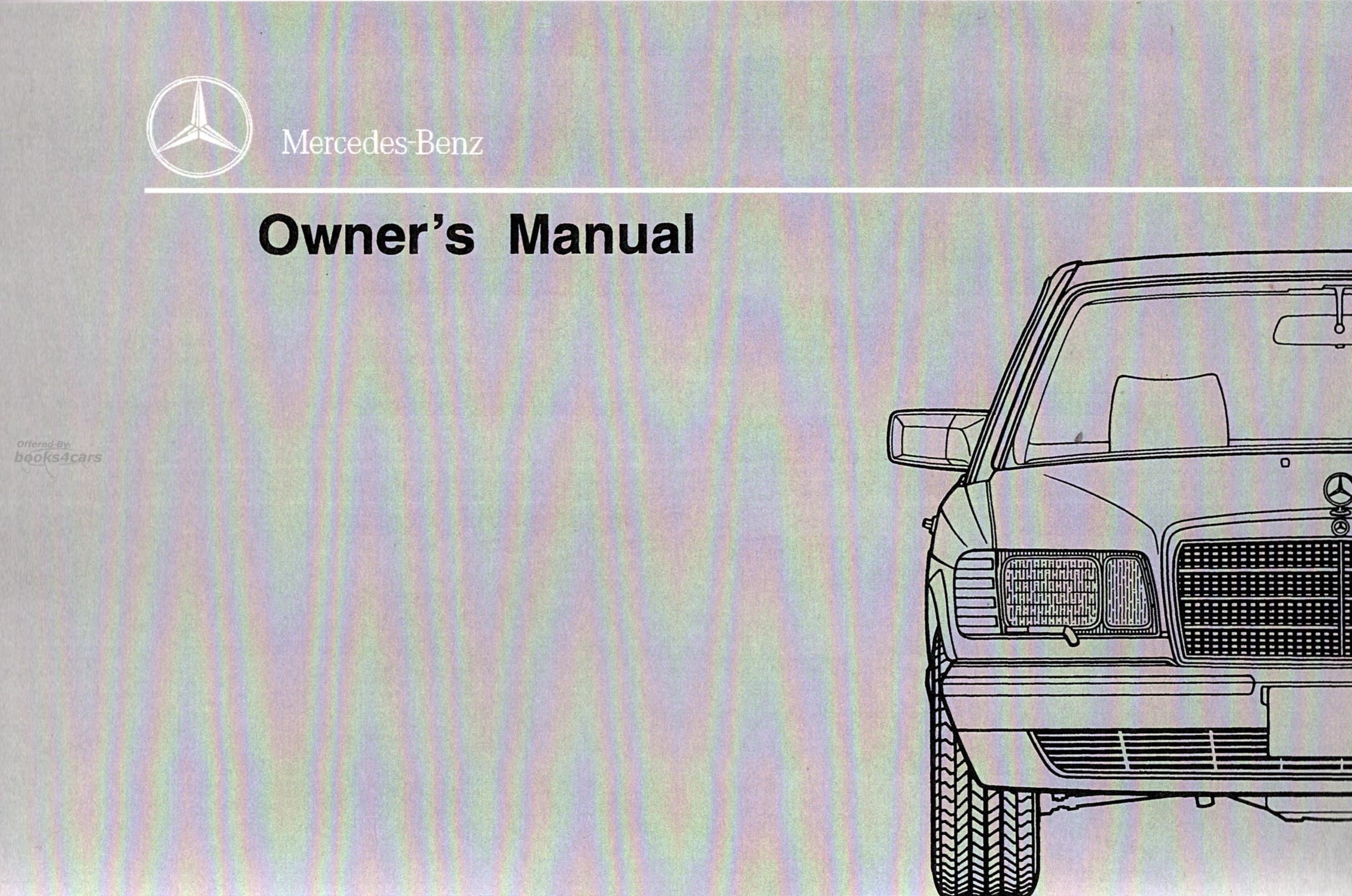 view cover of 1991 420SEL-560SEC includes 560 SEL owner's manual by Mercedes