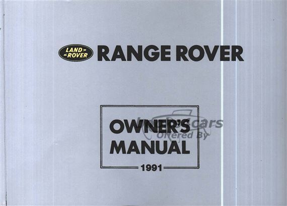 view cover of 1991 Range Rover Owners Manual by Land Rover