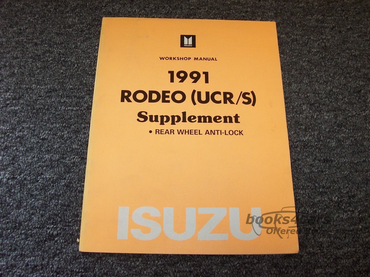view cover of 1991 Rodeo Anti Lock (rear wheel) service manual supplement by Isuzu