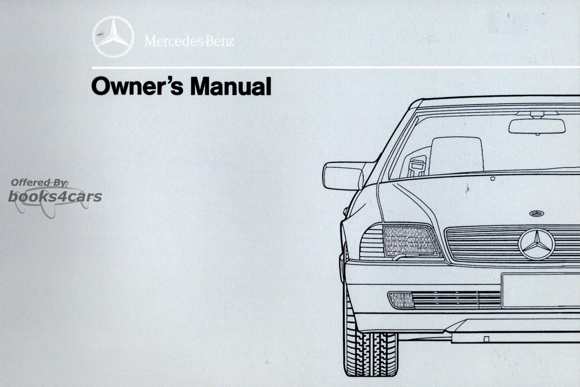 view cover of 1991 300SL 500SL owners manual by Mercedes